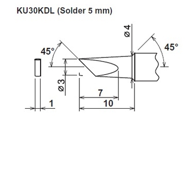 ปลายหัวแร้ง Cera cote solder tip kunoichi ku30kdl solder 5mm